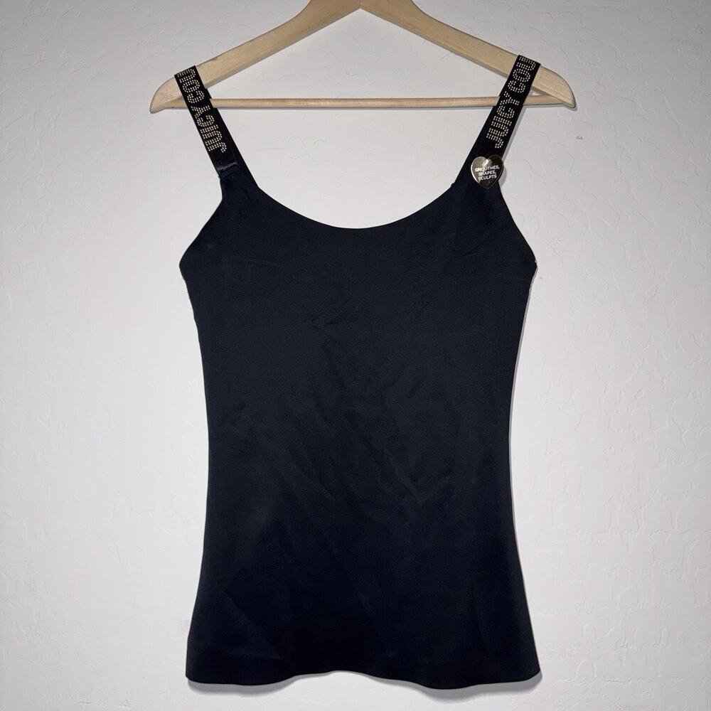 Juicy Couture Womens Black Studded Shapewear Top Compression Large Tank